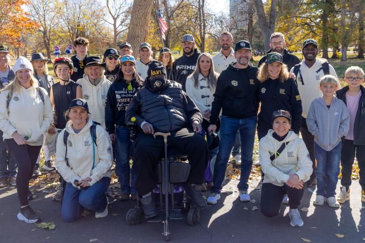 President Saliman and group at Denver Veterans Day Parade