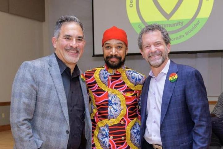 Chancellor Justin Schwartz, Reiland Rabaka, President Todd Saliman